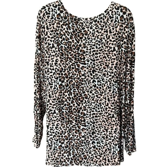 Maurice's 24/7 Leopard Long Sleeve Tee Shirt Sz XXL Animal Print - Picture 12 of 12